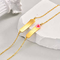 Collier en gros d'usine de bijoux hypoallergéniques gravés en acier inoxydable avec le nom d'enfants pour enfants personnalisé Collier en forme de cœur émaillé