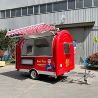 Mini camion de nourriture mobile rond équipé de machines à hamburgers, à glaces, à toasts et à boissons, remorque alimentaire pour entreprise personnelle