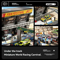 Maquette de Diorama de Stand de Course à l'Échelle 1:64, Vitrine Réaliste, Scène de Circuit de Course, Diorama 1/64, Modèle de Parking, Salle d'Exposition de Voitures