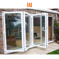 Porte pliante en verre à cadre UPVC pour maison moderne Porte pliante durable en PVC insonorisée et peu encombrante