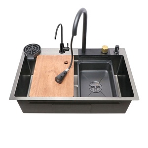 Grifo de Cocina Inteligente <span class=keywords><strong>Bacha</strong></span>, Hecho a Mano, Acero Inoxidable 304/201, Fregadero Individual Multifuncional, Revestimiento Nano, Diseño Contemporáneo - Product Image 1