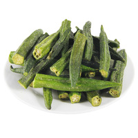 Groothandel gedroogde okra chips, 1000 gram, hoge kwaliteit, VF vacuüm gefrituurde okra groentechips