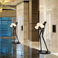 Lampadaire Moderne LED de Créateur, Sculpture Abstraite Humanoïde d'Art Nordique, pour Hôtel, Salon et Chambre