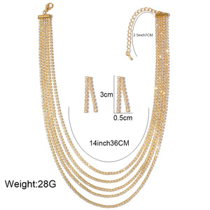 Abito da sposa strass chunky gioielli <span class=keywords><strong>set</strong></span> sconto formale bijouteria gioielli - Product Image 6