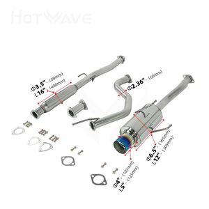 Sistema de escape Catback de alto rendimiento HOTWAVE para Acura <span class=keywords><strong>Integra</strong></span> 94-01 DC2 GSR S/S <span class=keywords><strong>2</strong></span>,5 "(solo modelos Hatchback de 3 puertas) Catback - Product Image 2