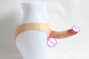 Quille intégrée insérée de 7,48 pouces Bender Balles flottantes Oeuf glissant sexe G-string Gode à sangle en silicone prothèse de pénis portable - Product Image 5