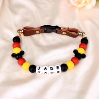 Collier pour chat et chien moderne en PU coloré, personnalisable, avec perles à rivets, motifs lettres et dessins animés, boucle de nom DIY, vente en gros, en stock, best-seller