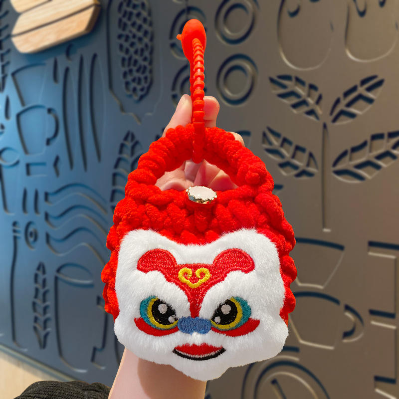 Sac pour écouteurs capybara du nouvel an-lion d'éveil