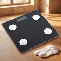 Balance de salle de bain intelligente avec écran numérique, capacité de 180 kg/396 lb, mesure la graisse corporelle, le poids, l'eau, la masse osseuse