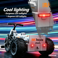 Tricycle télécommandé 4 canaux DWI Dowellin Crazy Lamb, design mouton en peluche, lumières LED, chargeur de batterie au lithium, intérieur-extérieur
