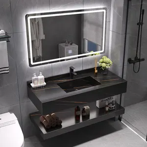 Modern tek vanity lavabo banyo dolapları akıllı ayna