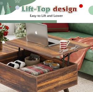 <span class=keywords><strong>Mesas</strong></span> de <span class=keywords><strong>centro</strong></span> de té de madera con parte superior de elevación de anidación Rectangular barata moderna nórdica personalizada para la sala de estar con almacenamiento - Product Image 2