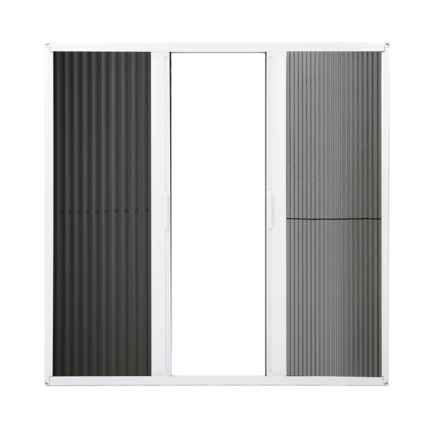 Retractable Pleated Mesh Folding Screen Window and Door