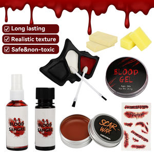 Kits d'Halloween créatifs, kit de <span class=keywords><strong>maquillage</strong></span> avec <span class=keywords><strong>faux</strong></span> sang, <span class=keywords><strong>faux</strong></span> cicatrices, blessures qui saignent, gouttes de sang, ensemble de cosplay, peinture pour le visage et le corps d'Halloween - Product Image 3
