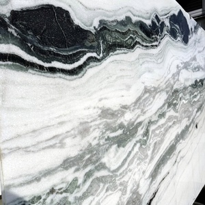 Tùy chỉnh đá tự nhiên sàn cầu thang bước cho khách sạn hiện đại sang trọng Panda trắng phiến đá cẩm thạch đen tĩnh mạch thiết kế nội thất - Product Image 4