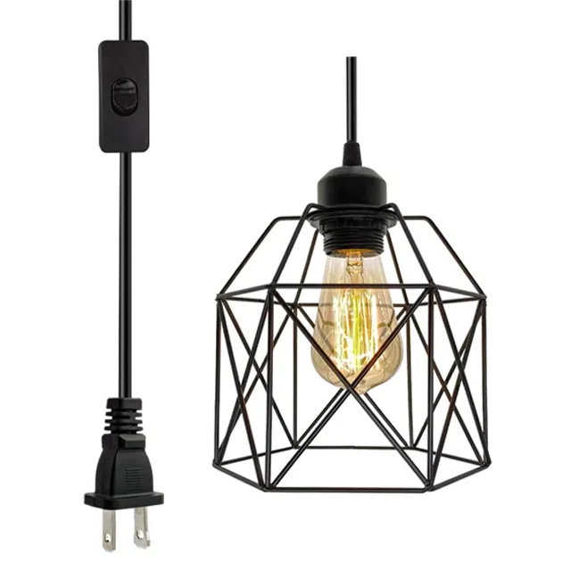Скандинавские подвесные светильники, промышленные металлические прикроватные светильники в стиле ретро с птичьей клеткой, регулируемые потолочные светильники