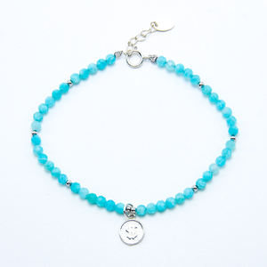 Nuovo Arrivo Dei Monili di Modo 3 millimetri Amazonite Pietra Naturale Borda Il Braccialetto Con 925 Dollari D'argento di Fascino - Product Image 2