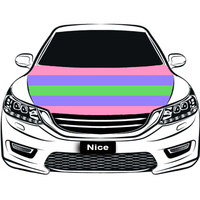 Housse de capot élastique personnalisée Trigender Gay Rainbow, en polyester réutilisable, pour exposition automobile et protection anti-poussière de base