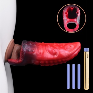 Extensor de Pene con Vibración, Diseño de Tentáculo de Pulpo, Silicona Suave con Soporte, Extensor de Pene Masculino, Juguete Sexual para Adultos, Venta al Por Mayor - Product Image 1
