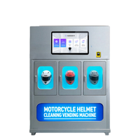 Máquina expendedora comercial 24H sin asistencia para limpieza de cascos de motocicleta con código QR inteligente, autoservicio, lavado, desinfección y secado.
