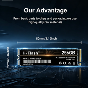 قرص صلب داخلي عالي الجودة H-Flash بالجملة M.2 NVME 2280 بسعة 256 جيجابايت و512 جيجابايت من نوع NVME PCIe Gen3.0 - Product Image 1