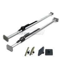 Barre de stabilisation de charge robuste en aluminium/acier réglable de 93 à 107 pouces pour système E-Track, couleur argent/noir, pour le contrôle du chargement