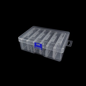 Caja de almacenamiento de joyas transparente, 6 compartimentos con tapa abatible, organizador de escritorio a prueba de polvo para diamantes de imitación y accesorios - Product Image 2