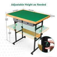 Table de puzzle en bois HaiNa, hauteur réglable, surface en feutre, tiroirs de rangement, roulettes, Shandong Home