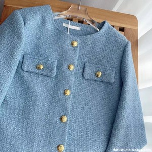 Giacca di <span class=keywords><strong>Tweed</strong></span> blusa corta da <span class=keywords><strong>donna</strong></span> primavera e autunno nuova moda ampia - Product Image 3