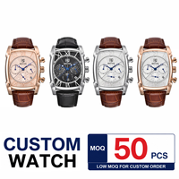 BENYAR 5113 Herren-Quarz-Chronograph mit individuellem Logo, Datumsanzeige, Lederarmband, wasserdicht, Business- und Sportuhr, Großhandel