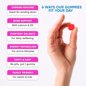 علكة مغنيسيوم جليسينات طبيعية تحتوي على مغنيسيوم جليسينات وزيت الكشمش الأسود، تصنيع حسب الطلب - Product Image 5