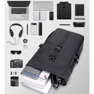 Custom Logo Outdoor <b>Men</b> Designer Daily Travel Backpack Waterproof Durable Anti Theft College School Roll up Laptop Backpack <b>Bag</b> - Product Image 3