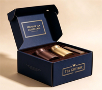 Boîte cadeau de luxe magnétique pour thé et café, boîte pliable en forme d'avion avec insert en velours pour boîte à thé et récipient à café