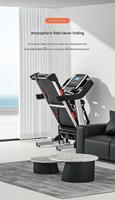 Tapis roulant électrique pliable Duojiu, machine de course portable, affichage sans fil du rythme cardiaque, 1-16 km/h