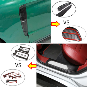 Panneau de poignée de porte en fibre de carbone véritable panneau de boutons de fenêtre décoratif pour accessoires intérieurs Porsche Panamera - Product Image 6