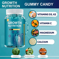 Gummies Nutritionnelles OEM pour la Croissance : Supplément de Vitamines à base d'Épinards, Ashwagandha et Curcuma pour la Force Osseuse, la Santé Articulaire et la Croissance Musculaire