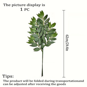 Plante artificielle en tissu de soie, <span class=keywords><strong>eucalyptus</strong></span>, elaeagnus angustifolia, saule, feuilles de gladiolus artificielles, fleurs <span class=keywords><strong>d</strong></span>'intérieur - Product Image 6