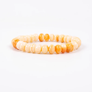 Top Quality Smooth Peach Opal Beaded <b>Bracelet</b> for Healing Stretch <b>Elastic</b> Gemstone Jewelry for Men Women Handmade Daily Wear - Product Image 1