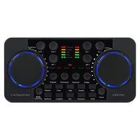Tarjeta de Sonido V300 Pro con Reducción de Ruido y Cambiador de Voz para Transmisión en Vivo, Podcast y Canto en Celulares y Computadoras