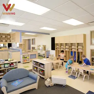 Daycare Furniture Sets Montessori Kindergarten Classroom Nursery Storage Cabinet Preschool Kids Wooden Tables And Chair Sets