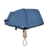 Parapluie bleu à 8 baleines avec revêtement argenté, ouverture et fermeture automatiques, coupe-vent, pliable, avec logo personnalisé, style moderne, vente en gros