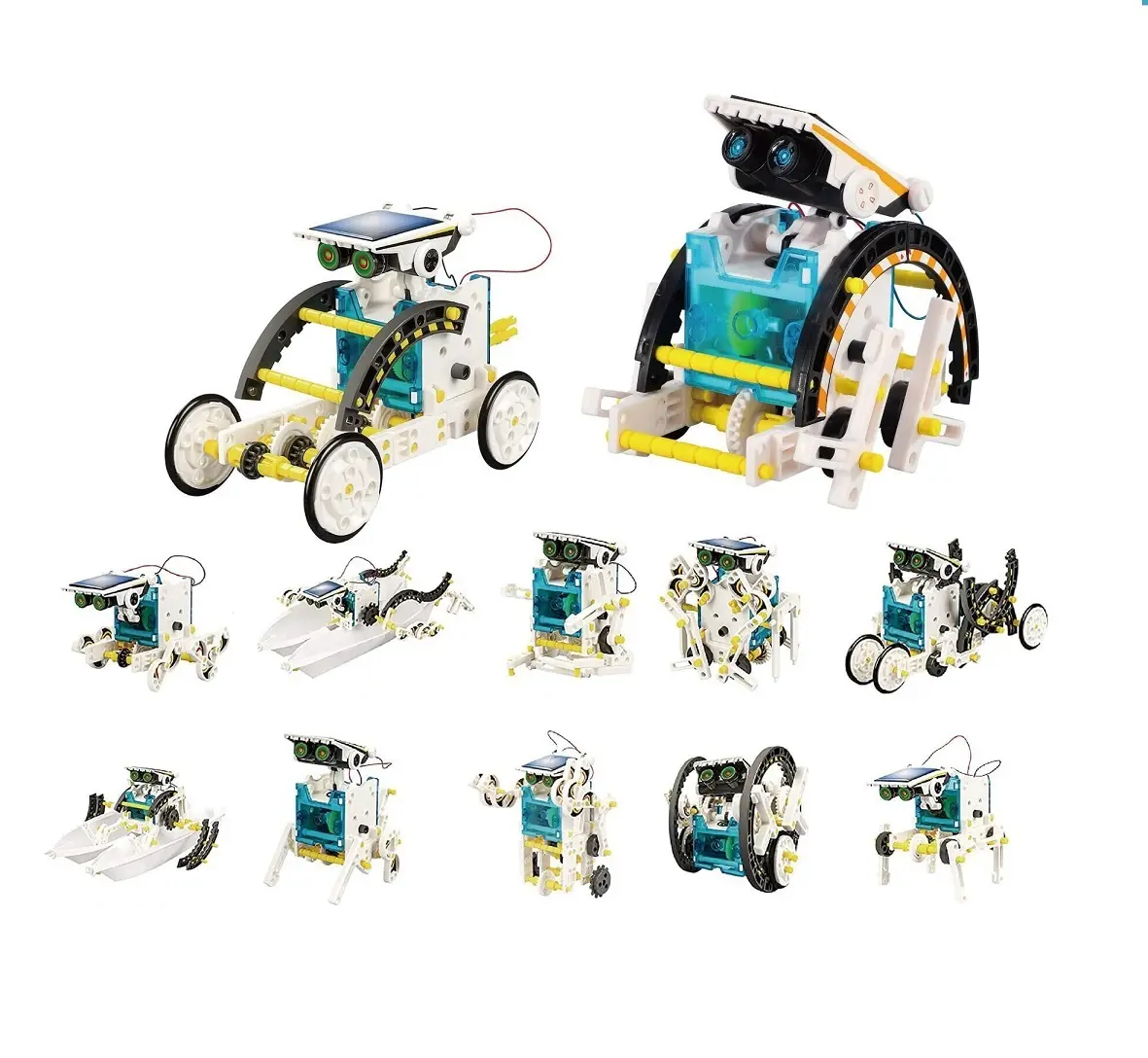 DWI Kit Robot surya untuk anak-anak, mainan sains STEM edukasi DIY, Kit bangunan tenaga surya, Set mainan Robot