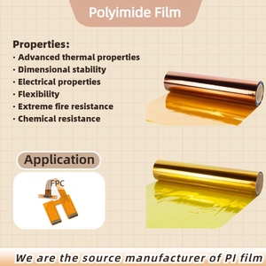 Goc 25 micron nhiệt độ cao chịu nhiệt dính <span class=keywords><strong>polyimide</strong></span> phim Pi băng cho cuộn dây bằng giọng nói của loa <span class=keywords><strong>PCB</strong></span> board thiếc-nướng - Product Image 5