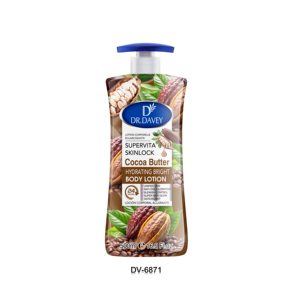 Loción Corporal Hidratante y Aclarante con Manteca de Cacao DR.DAVEY, Crema Humectante 24H, 500ml - Product Image 1