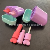 Tubes de gloss à lèvres personnalisés de 10 ml à double extrémité pour écouteurs Airpord, applicateur de gloss à lèvres en forme de cœur, tube de gloss à lèvres 2 en 1, emballage de conteneur