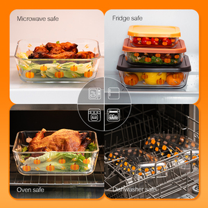 Récipient de conservation alimentaire en verre borosilicate hermétique et micro-ondable pour réfrigérateur et cadeaux, avec couvercle à clapet - Product Image 4