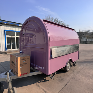 Meilleur Prix Chariot à Bubble Tea, Chariot de Concession pour Fruits et Vins, Chariot de Vente de Café, Food Truck, Remorque Mobile Ronde pour Boissons et Bonbons - Product Image 3