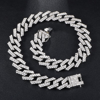 Chaîne en alliage RQ 20 mm, chaîne hip-hop glacée, collier, bijoux bling bling