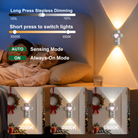 Décoration de Noël pour la maison, lampe murale rechargeable par USB, style nordique, détecteur de mouvement intérieur, sans fil, magnétique, lampe de chevet LED pour escalier