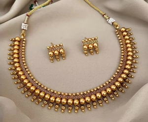 Elite Graceful Copper <b>and</b> Gold Plated Jewellery <b>Sets</b> with Traditional Design Handmade Gold Jewellery <b>Sets</b> - Product Image 2